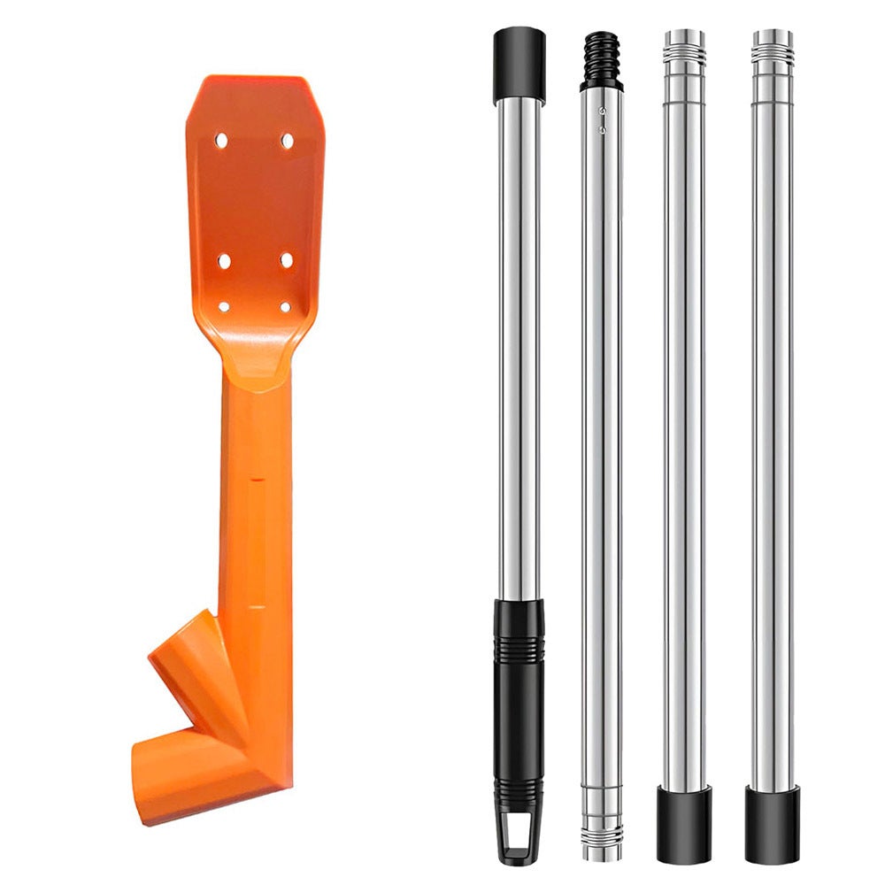Nettoyeur de gouttières multifonctionnel, outil de nettoyage de feuilles à manche télescopique, pelle à feuilles pour gouttières de toit et de jardin - 7