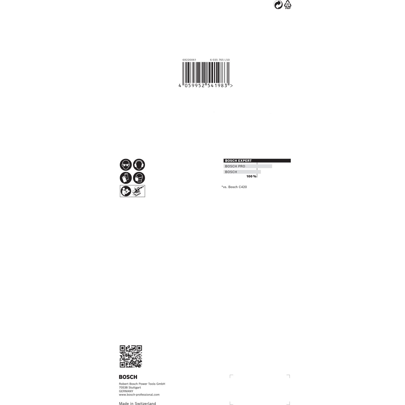 Feuille abrasive Bosch EXPERT C470 93x186 mm G60 pack 10 - 6