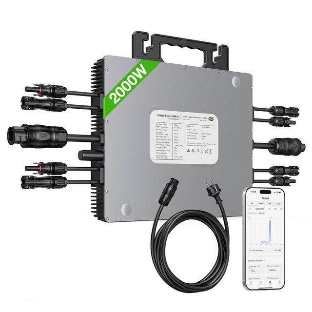 Micro Onduleur Solaire LIONSHEE LS-L2000M 2000W - 4 MPPT - Rendement 96% - IP67 Étanche - Surveillance Wi-Fi - Pour Kit Autonomie et Autoconsommation