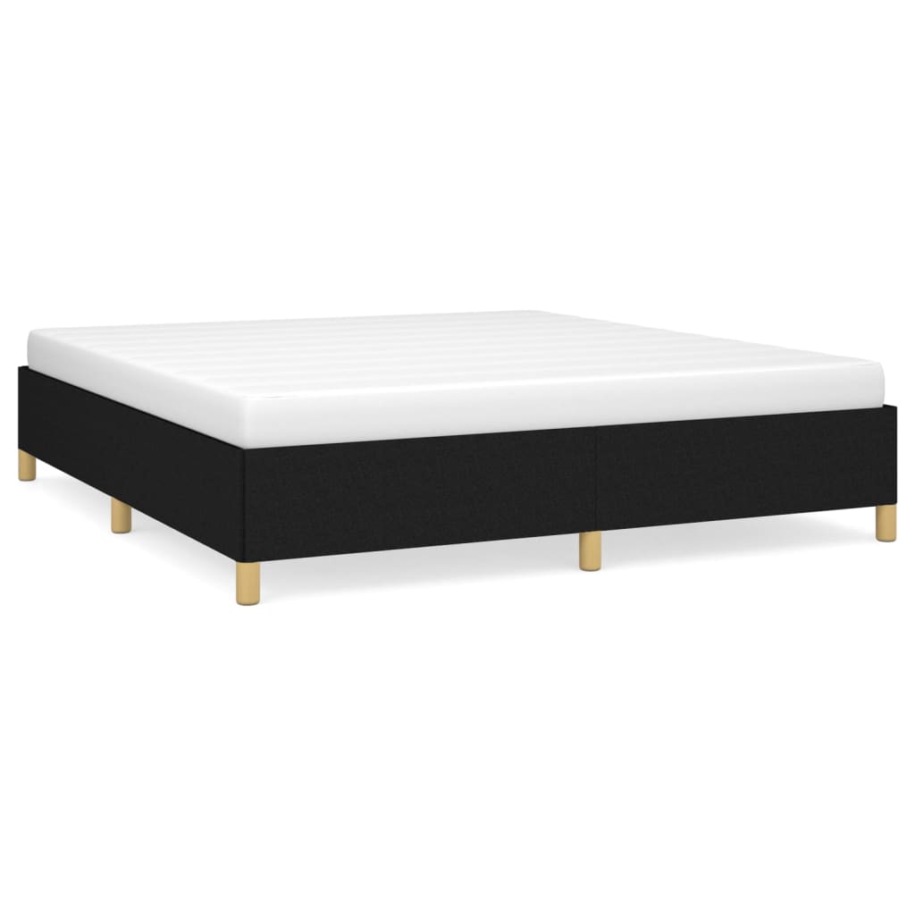 Cadre de lit sans matelas noir 180 x 200 cm tissu - 2