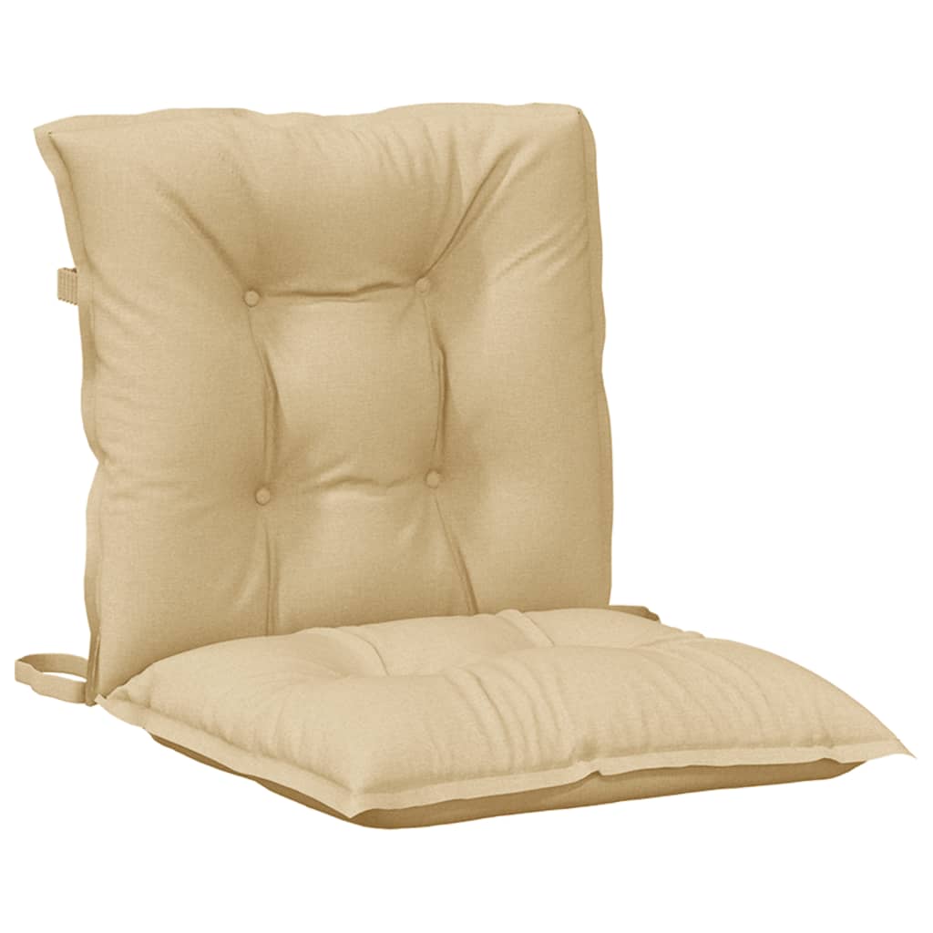 Cuscini per sedia schienale basso 2 unità tessuto beige melange 100x50x7 cm - COMFORTXL - 5