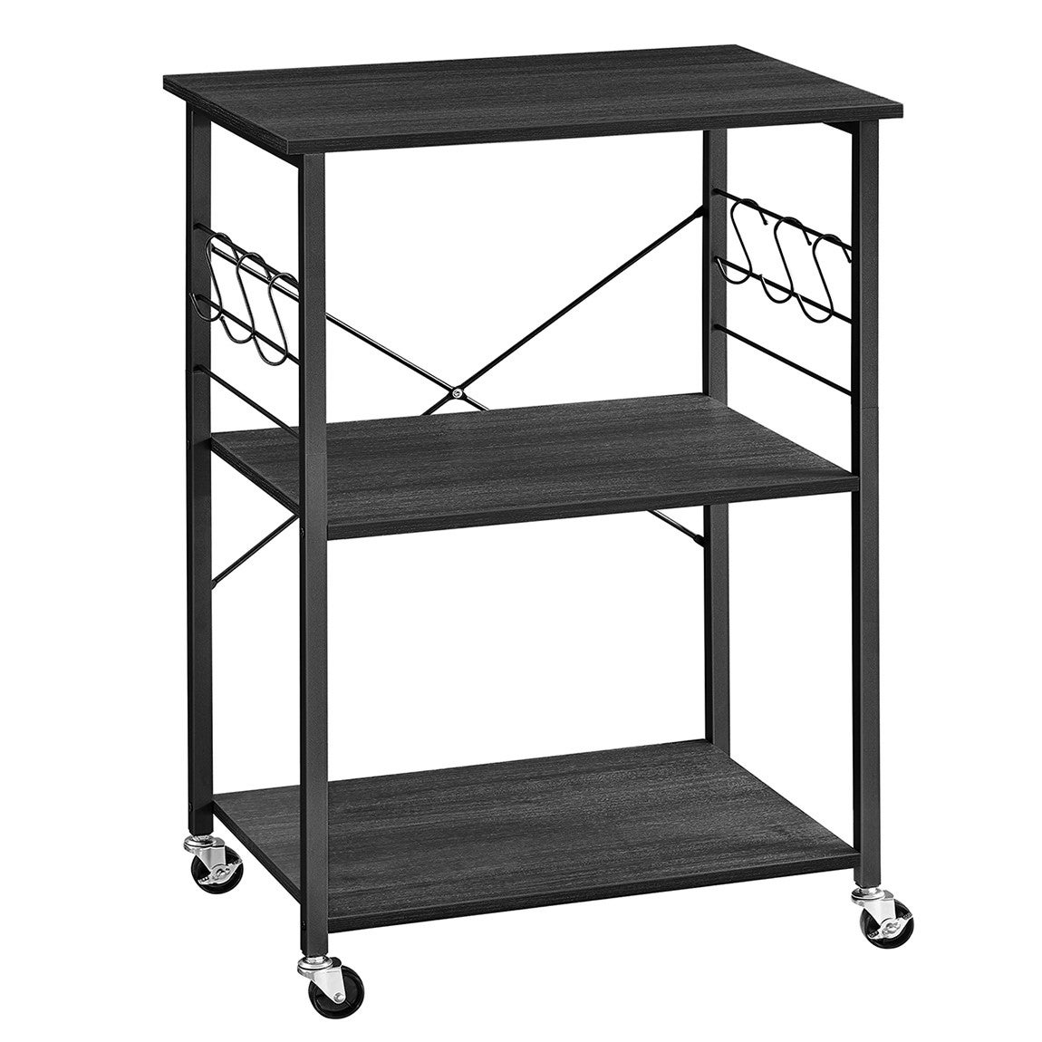 Genérico Negro Carro Estantería Para Microondas De 3 Niveles Cocina - Imagen 3
