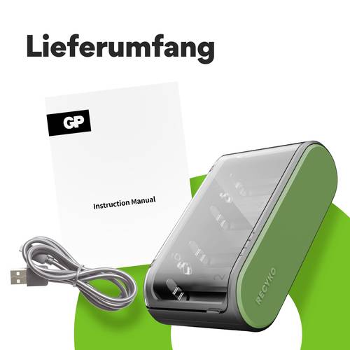GP B631 Universell Chargeur de piles rondes NiMH 6LR61 (9 V), LR03 (AAA), LR6 (AA), LR14 (C), LR20 (D) - 3