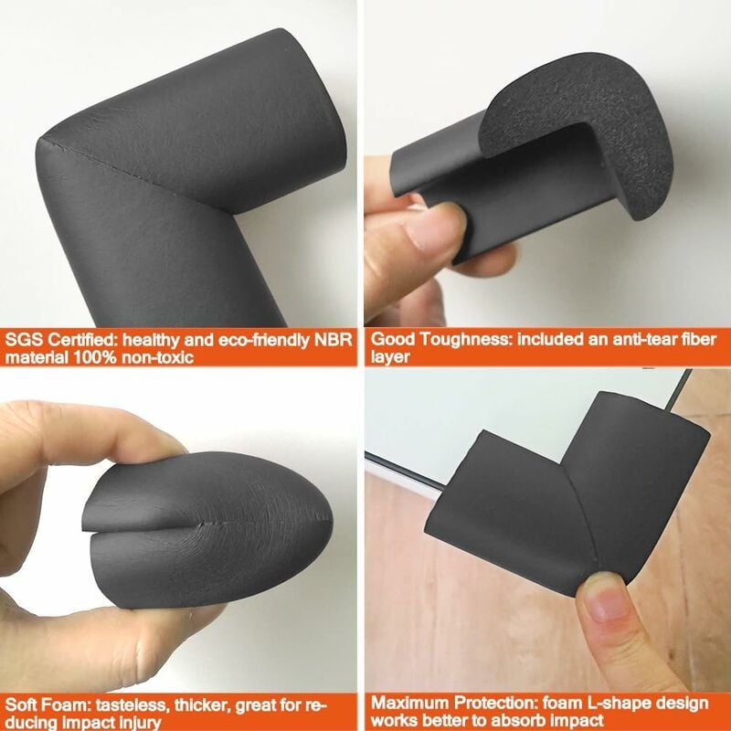 [Lot de 8]Mousse Souple Protection Angle Sécurité Bébé Angle Droit Anti-Chocs Protege de Coins pour Tables et Tout Meubles Pointus - 3