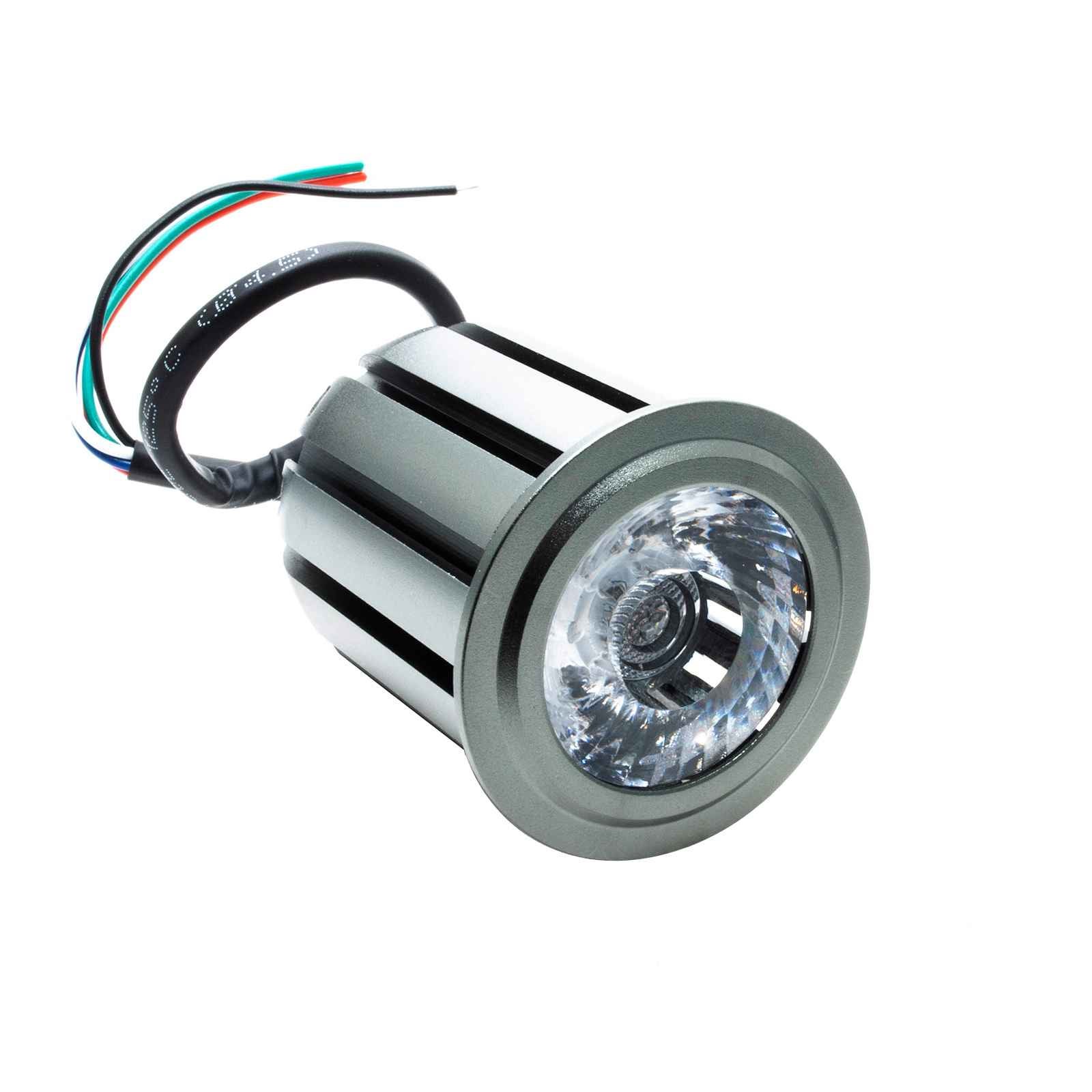Faretto LED SPOT 12W RGB RGBW DMX512 lampada spot sincronizzabile 24V cromoterapia luce colorata 50mm 5 fili RGB+3000K - 6