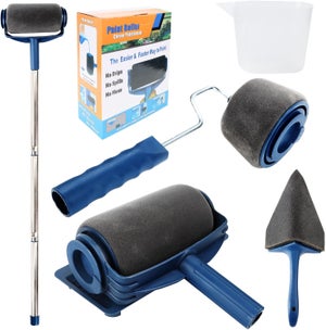 SHOP-STORY - Rouleaux Roller Peinture paint Magique Anti-éclaboussures et Anti-Gouttes avec Réservoir et Manche Extensible - Bricolage