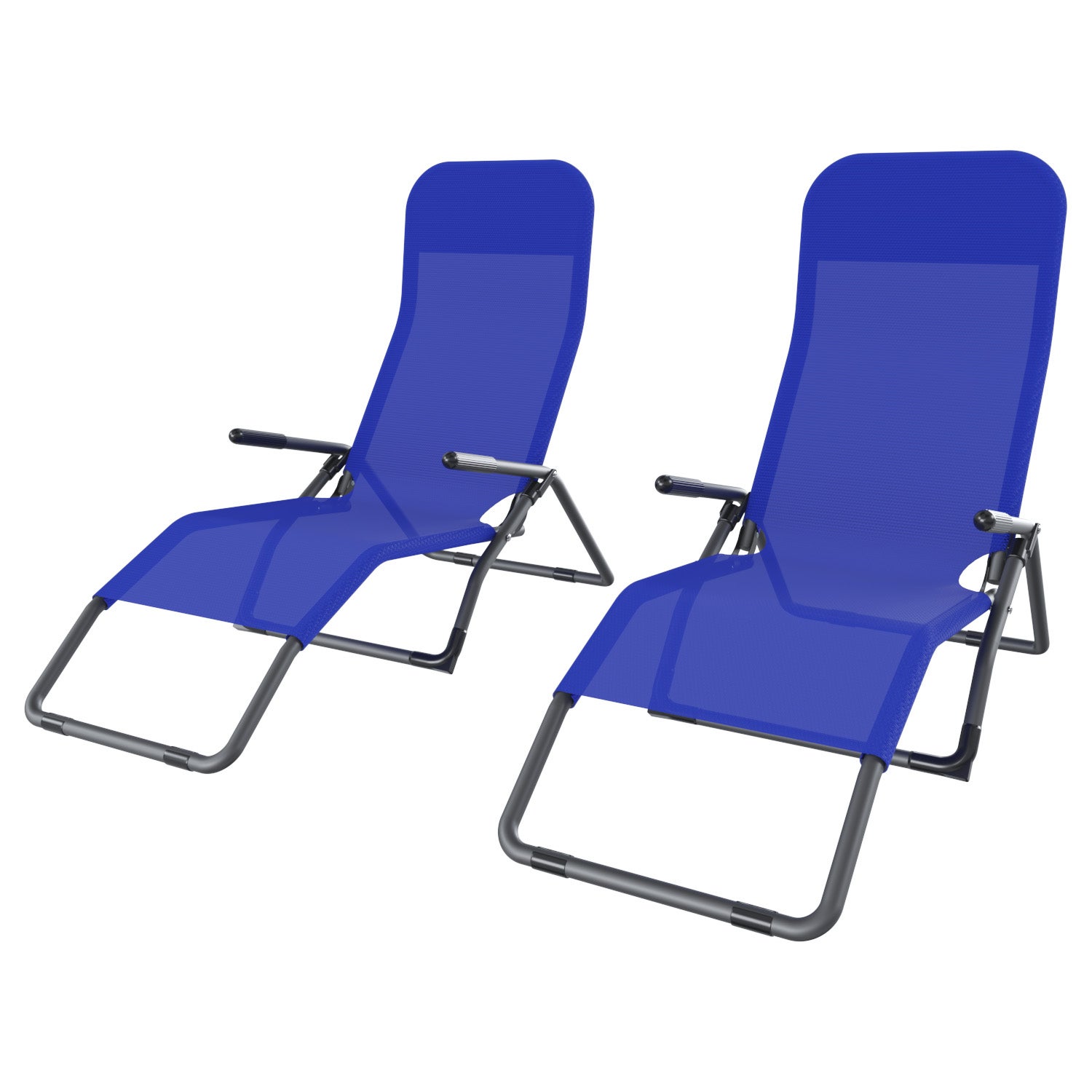 Sdraio Da Giardino Pieghevole 2 Pezzi - Con Ombrellino E Ruote, Schienale Regolabile, Nero - Foto 5