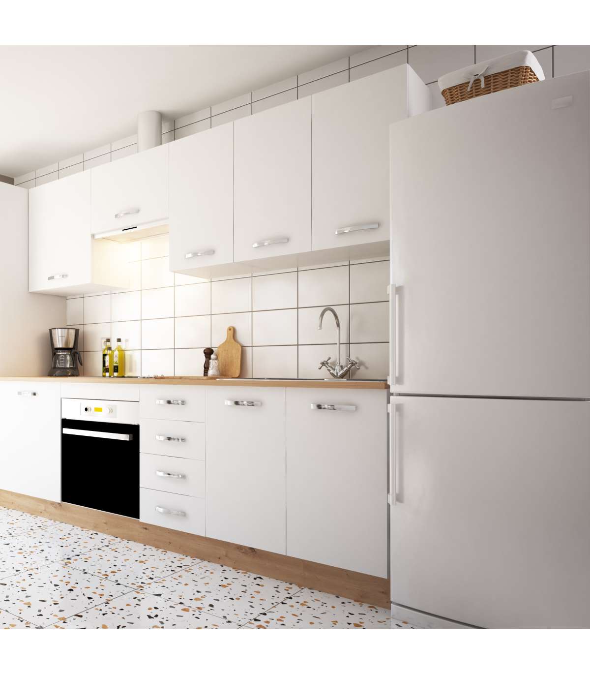 Cocina completa KIT-KIT NEW de 2,40 metros con zocalo y encimera color ...