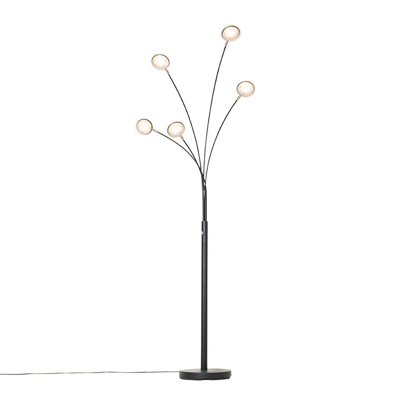 LED Dimmable Lampadaire variateur inclus sixties - 5 lumière - H 1810 mm - Noir - Design - Éclairage intérieur - Salon I Chambre I Cuisine I Salle à - 5