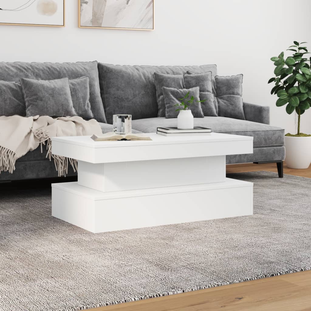 Maison Exclusive - Table basse avec lumières LED blanc 90x50x40 cm - 4