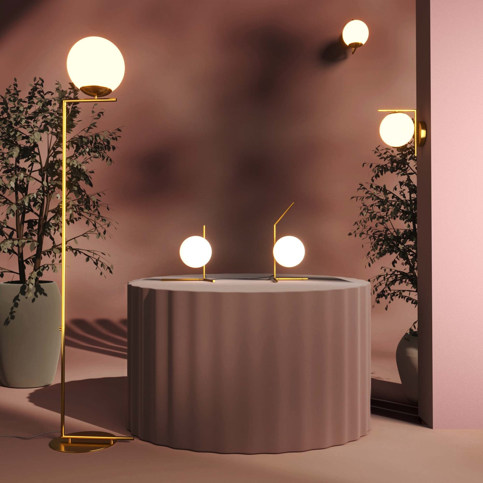 Aplique de parede bola de cristal 