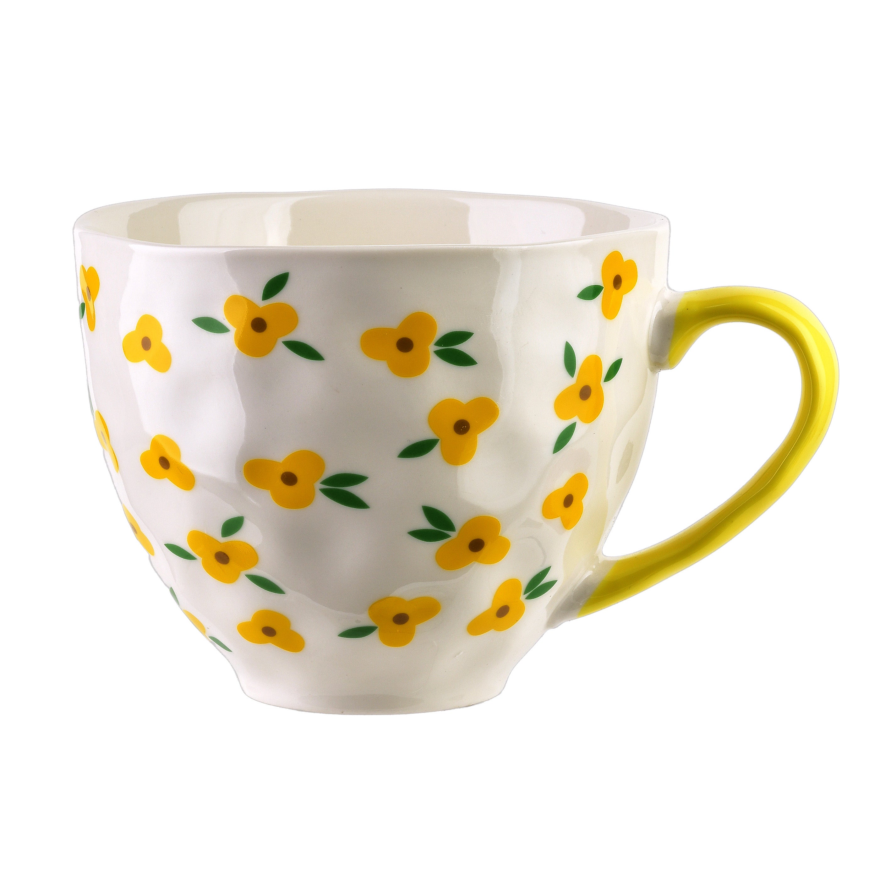 Florella kubek 400ml 11x15x9 cm żółte kwiatki