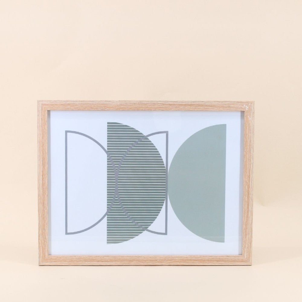 Cadre déco contour bois forme géométrique vertes 43x33cm - Ornami - 2