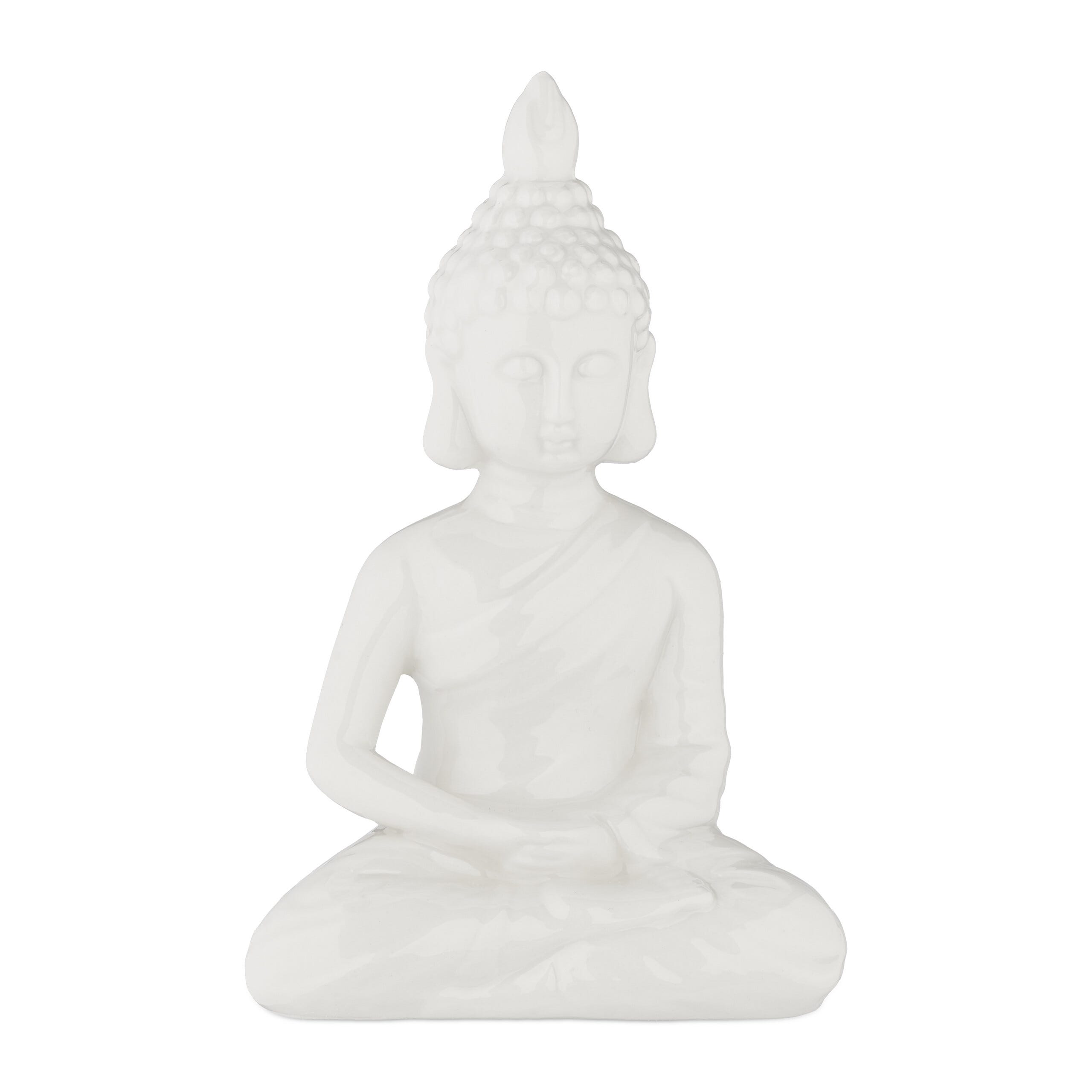 Statue De Bouddha Jardin Relaxdays - 70x45x35 Cm, Dorée, Résistante Aux Intempéries