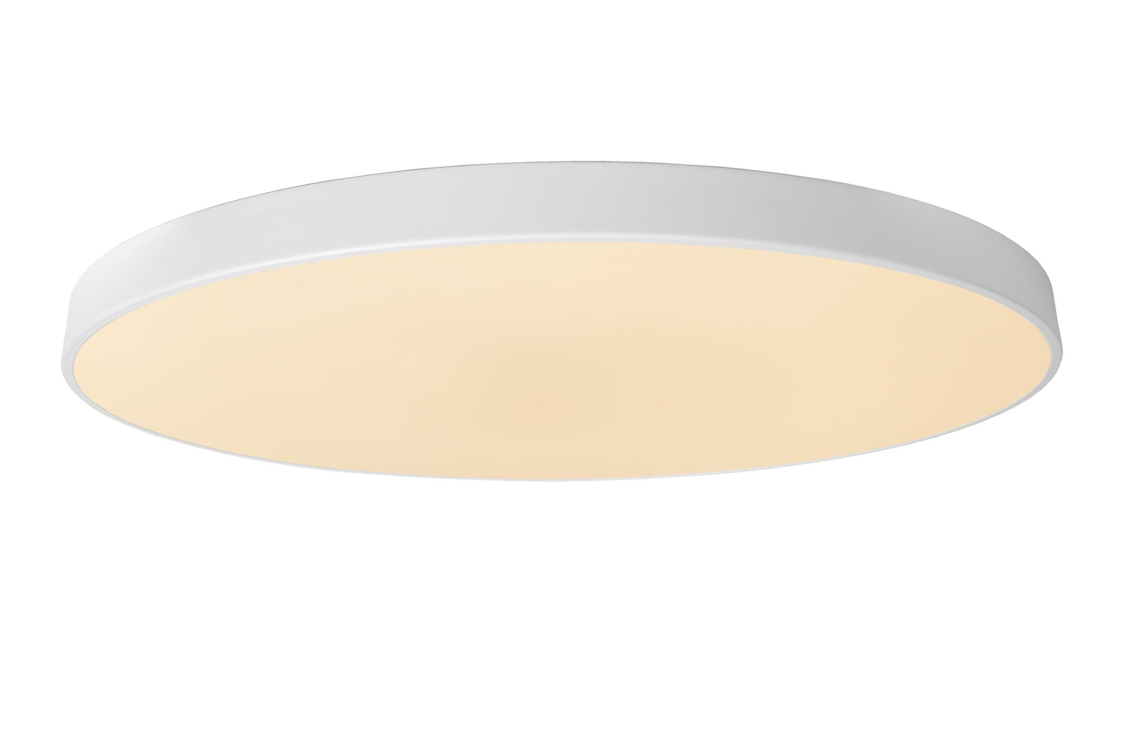 Plafon okrągły UNAR LED 80W Ciepła biel 5000lm biały wym:6,5x80x80cm IP20 Lucide