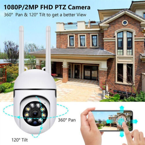 Camera Surveillance WiFi Extérieure, Caméra Étanche,Vision Nocturne en Couleur, Audio Bidirectionnel,Détection de Mouvement 1080P HD - 4