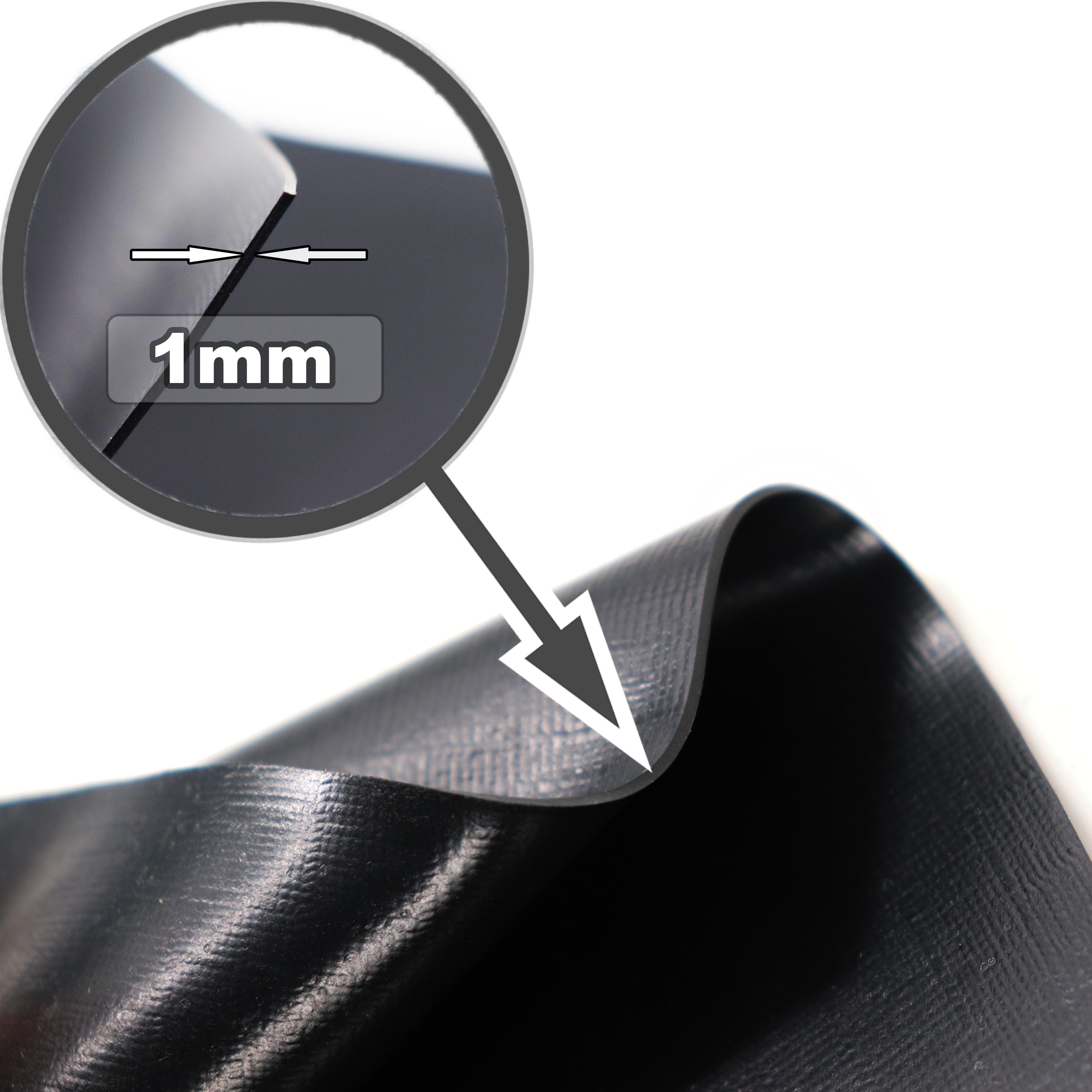 Liner de bassin en PVC 8 m x 6 m 1,0 mm, noir, bâche pour le bassin de jardin - 4