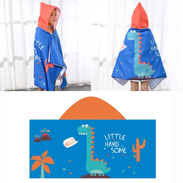 Serviette de bain pour enfants, cape à capuche, épaisse, chaude, absorbante, serviette de bain douce à séchage rapide, serviette de plage imprimée