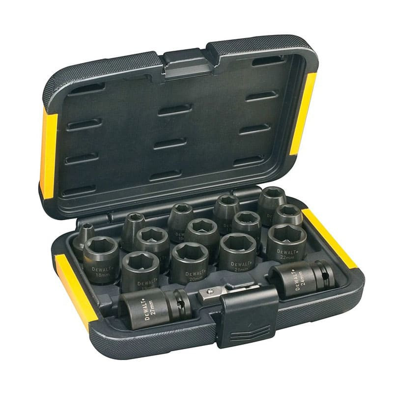 Zestaw nasadek udarowych DEWALT 17 szt stal chromowo-wanadowa 6-27 mm