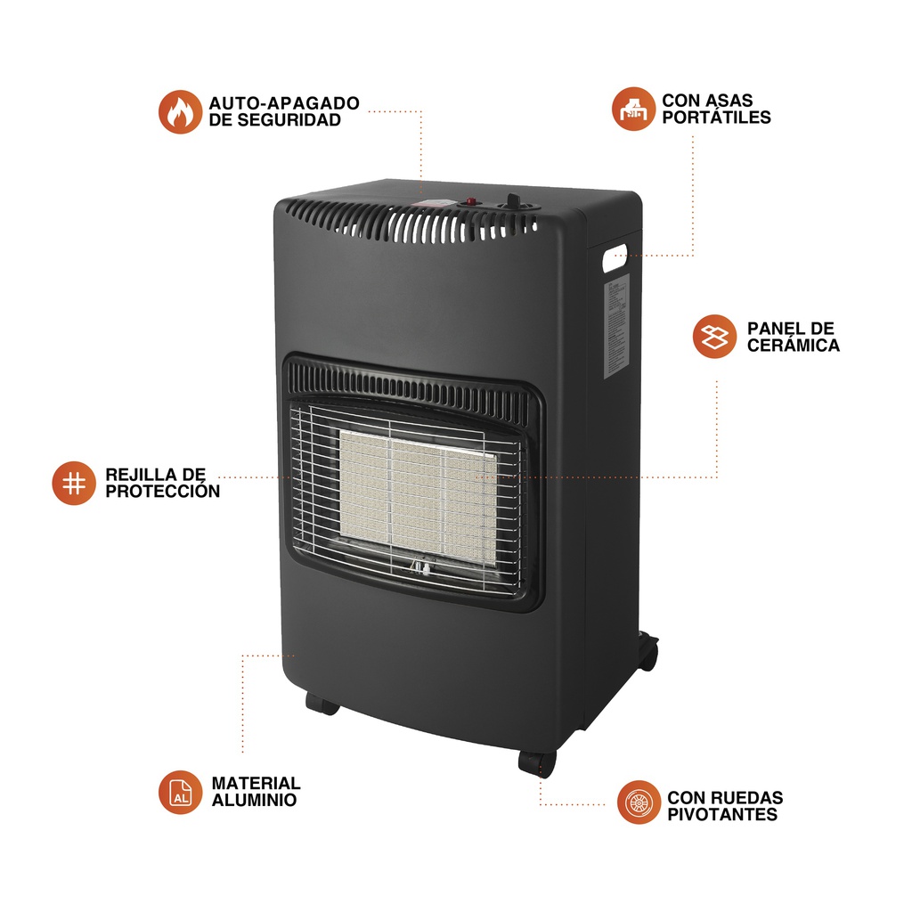 Estufa de Gas Butano Plegable 4200W con Triple Sistema de Seguridad - 4