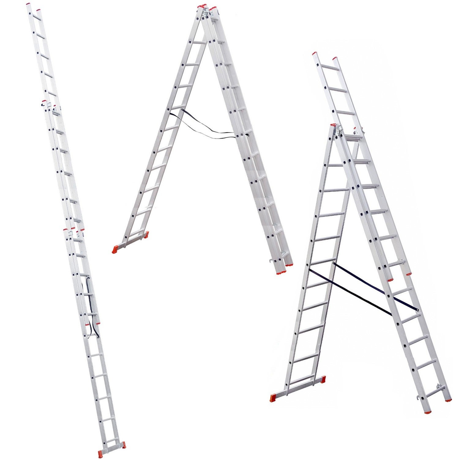 XTRA Echelle transformable en aluminium 3 plans 11 marches - 3