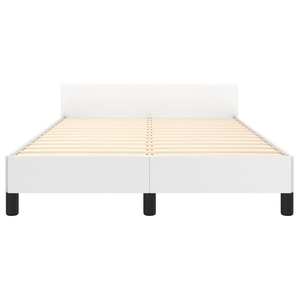 Cadre de lit sans matelas blanc 120 x 190 cm similicuir - 6