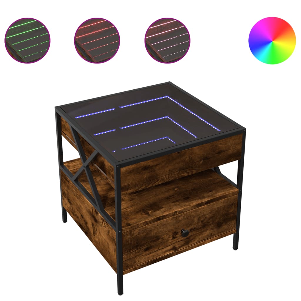 HOMMPA Tavolino LED Con Alzata, 101 Cm – Stile Mid-Century Con Scomparto Segreto E Luci RGB, Perfetto Per Soggiorno E Ufficio - 2