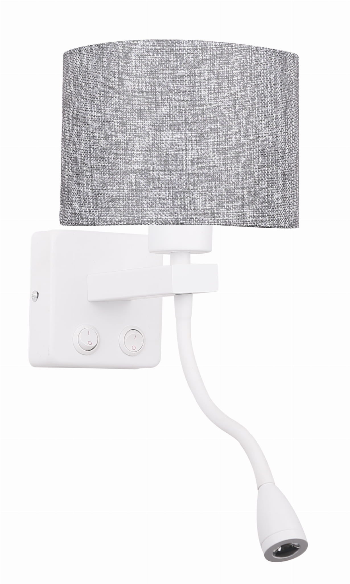 Kinkiet ścienny Polo szaro-biały 2xE27x60W wym: 44 x 18 x 22 cm tkanina IP20 Candellux