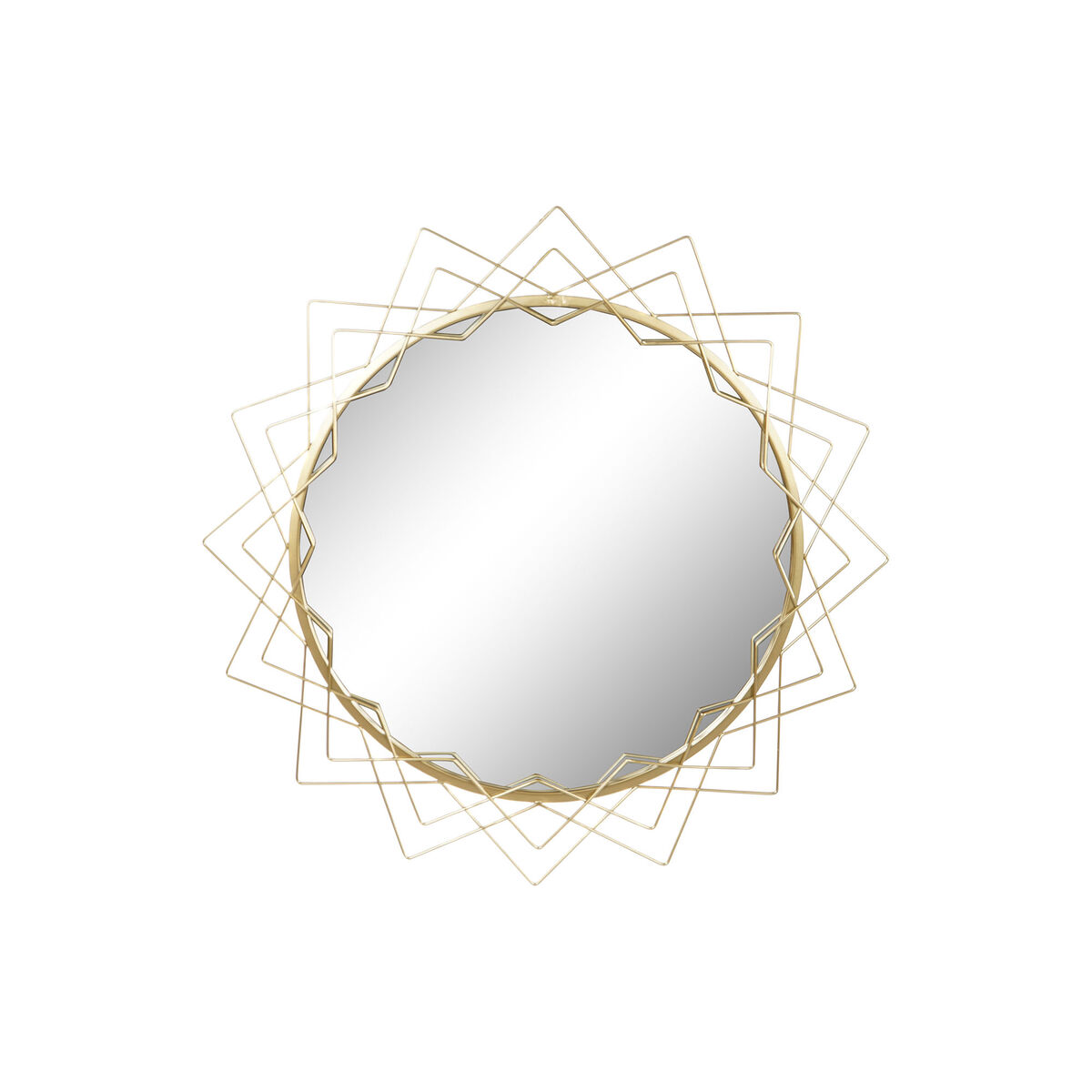 Espejo de pared home esprit dorado metal cristal 80 x 2,5 x 80 cm 80 x 2,50 x 80 cm