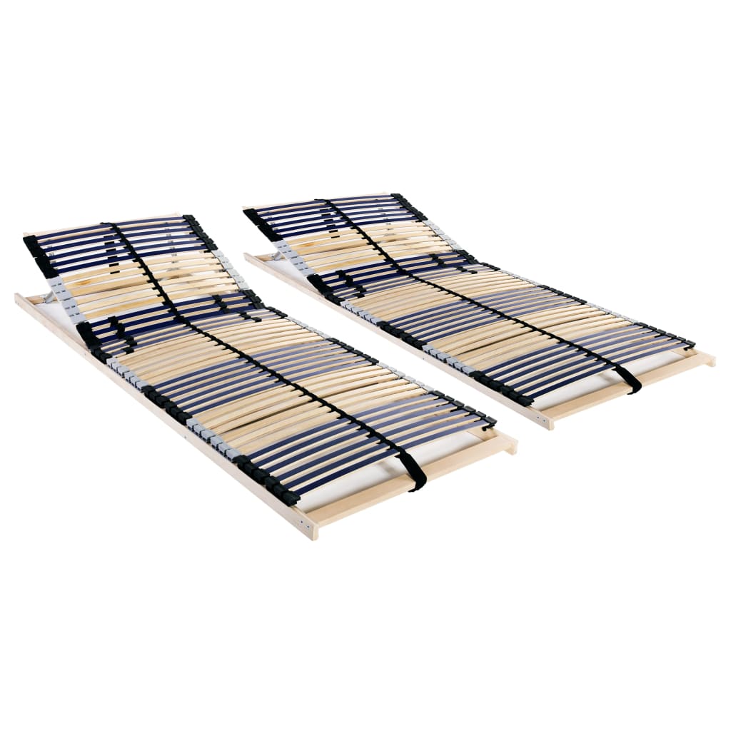 Maison exclusive - somieres de láminas con 42 listones 7 zonas 2 uds 70x200 cm