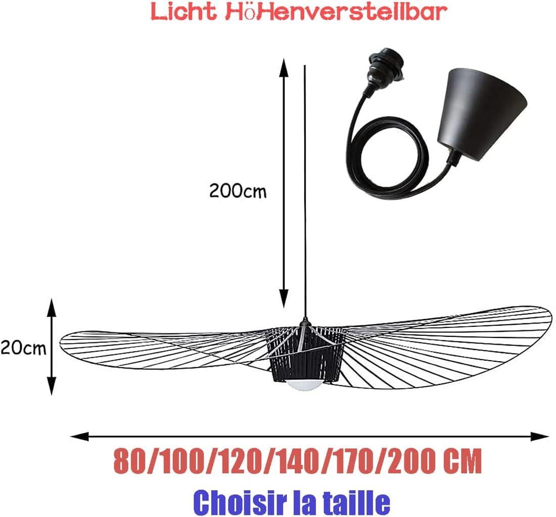 Lustre Suspension Blanc 120 cm, Lampe Vintage Suspension Rétro LED Salon Lustre for Intérieur Salon Fibre De Verre +Polyuréthane De Chapeau LED E27,B - 5