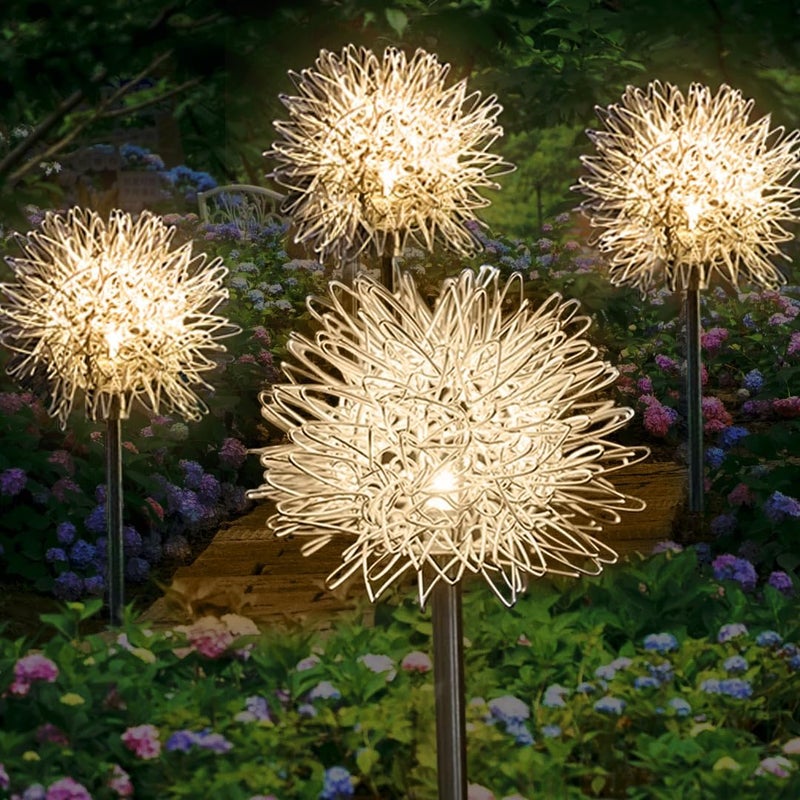Lampa ogrodowa LED Solar Dandelion, wodoodporne oświetlenie zewnętrzne, lampa ogrodowa Solar Flower (1 opakowanie)