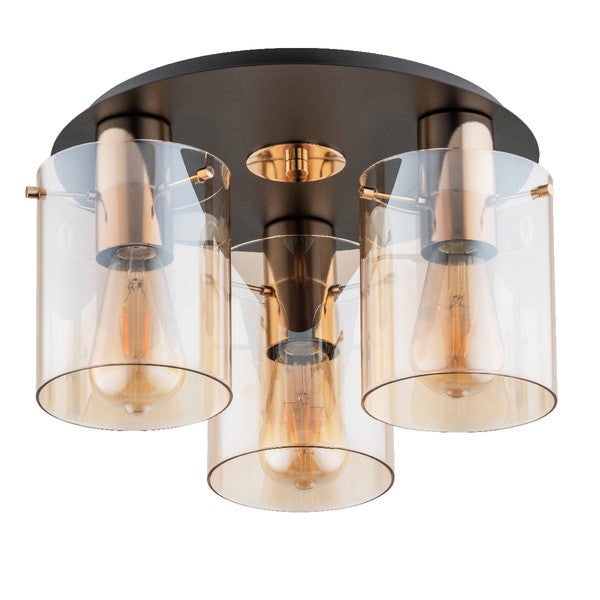 Lampa wisząca ATMAN czarna-stare złoto 3 x E27 x 15W wym: 22 x 36 x 36 cm Alfa