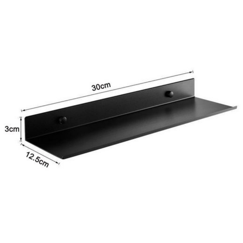 Set di 2 mensole da bagno in alluminio spaziale, 30*12.5*3 cm, adatto per il bagno, facile da installare - 2