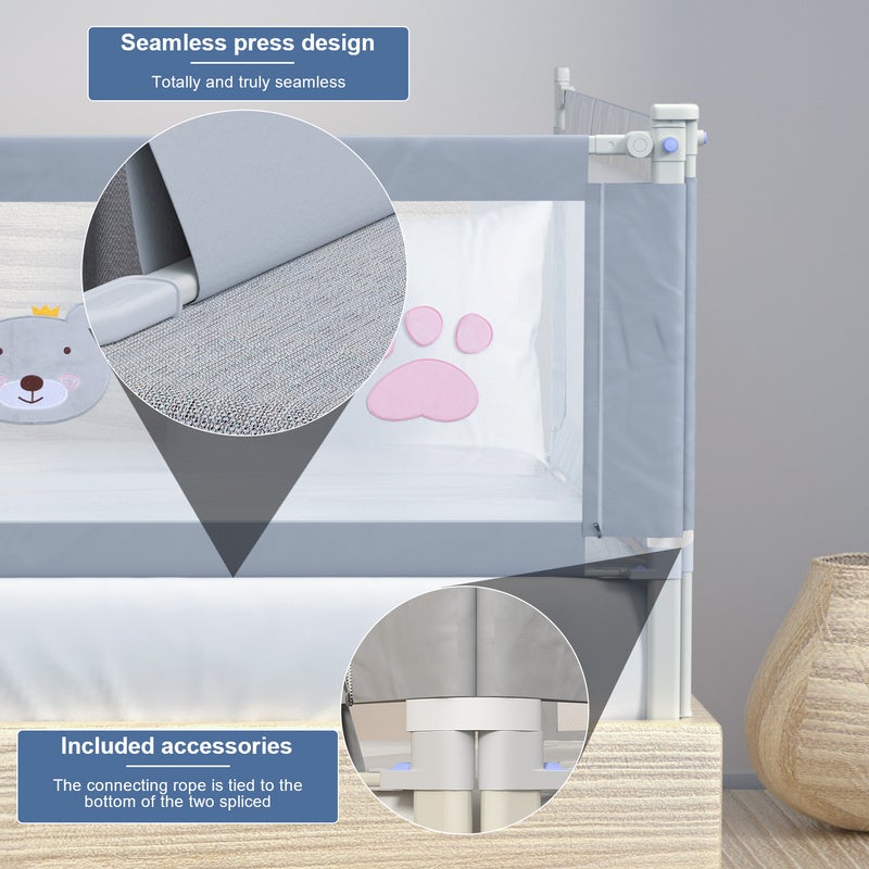 Barrière de lit barrière de protection de lit pour enfant pour bébé barrière de sécurité pour lit enfant 150cm - 4
