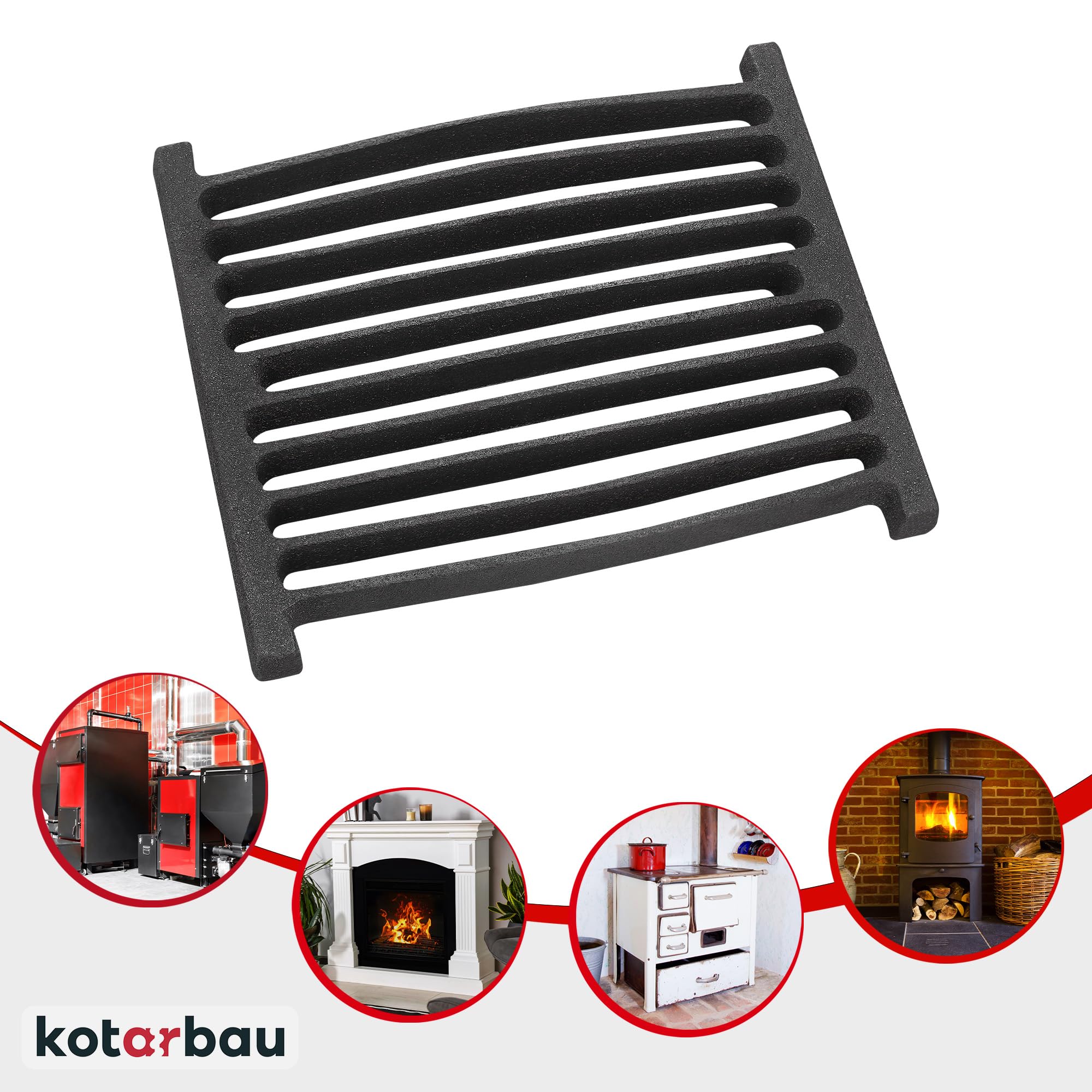 Grille de Cheminée en fonte 23 x 20 cm - Grille en fonte carrée - Résiste aux températures élevées - KOTARBAU - 5