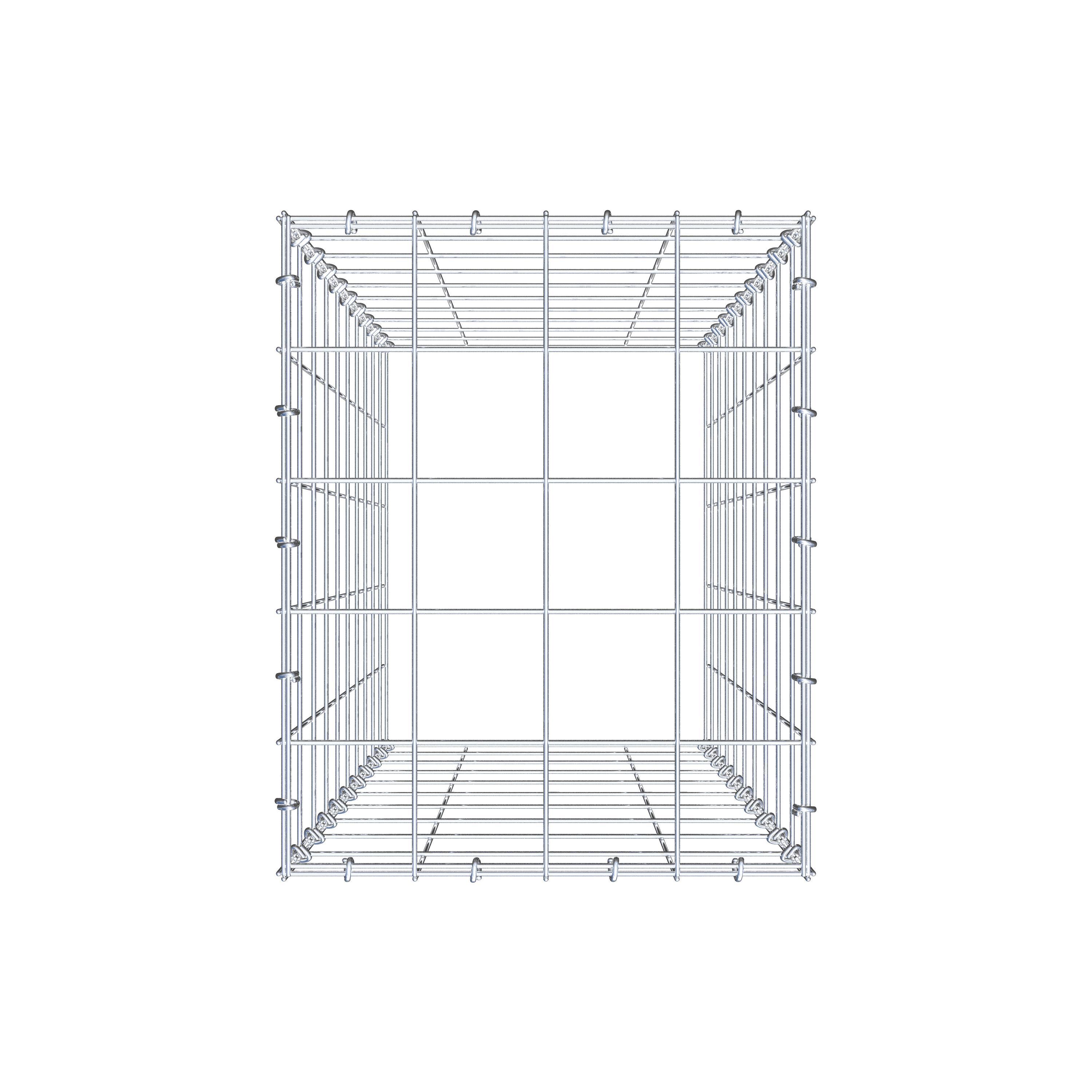 Gavión para apilar en acero galvanizado 100x40x50cm (LxAxP), malla 10 x 10cm, Anillo en C, sin rejilla inferior - 5