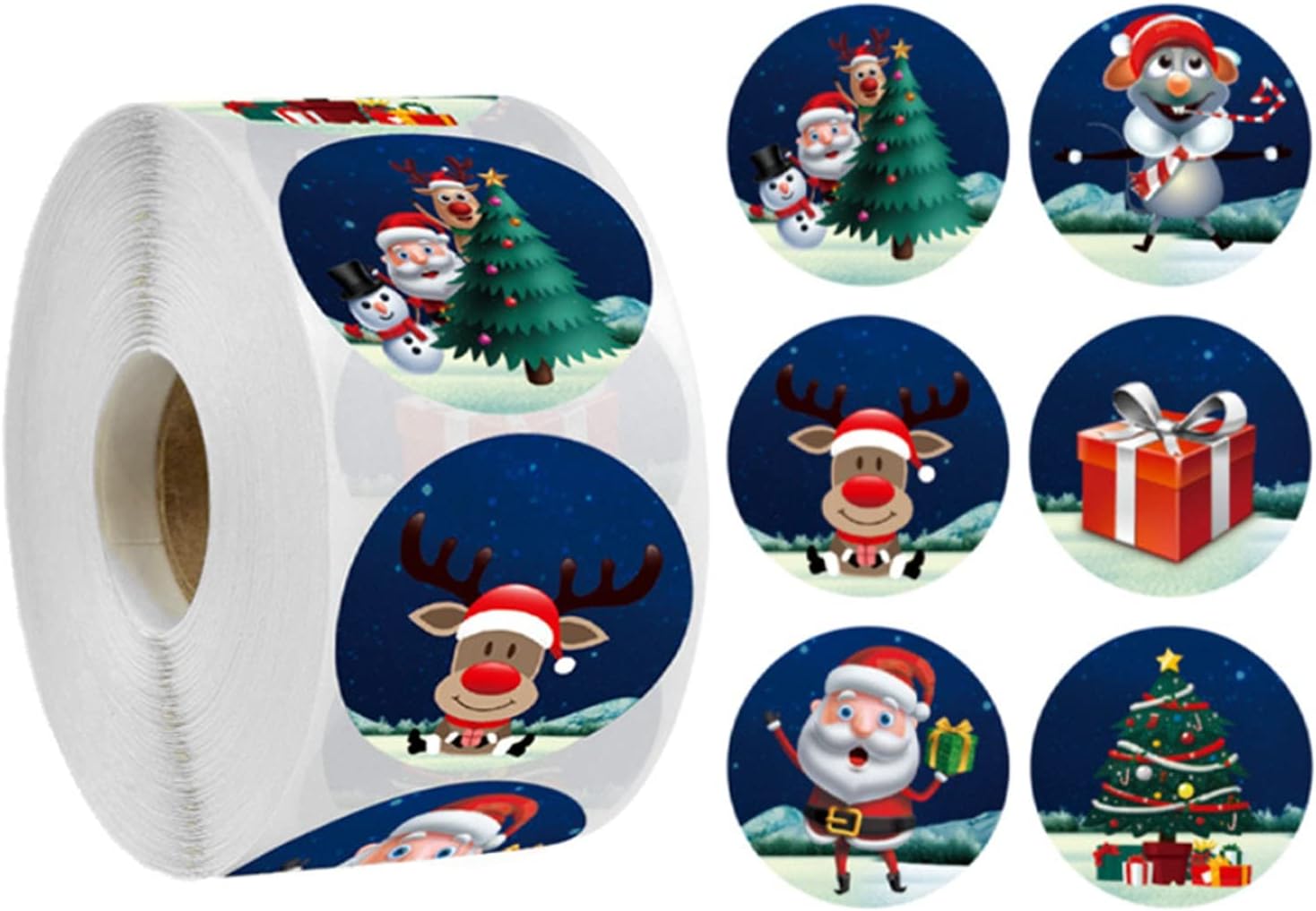Rouleau De 500 Autocollants 'Chapeau Du Père Noël' - Décorations De Noël Pour Cadeaux Et Fêtes