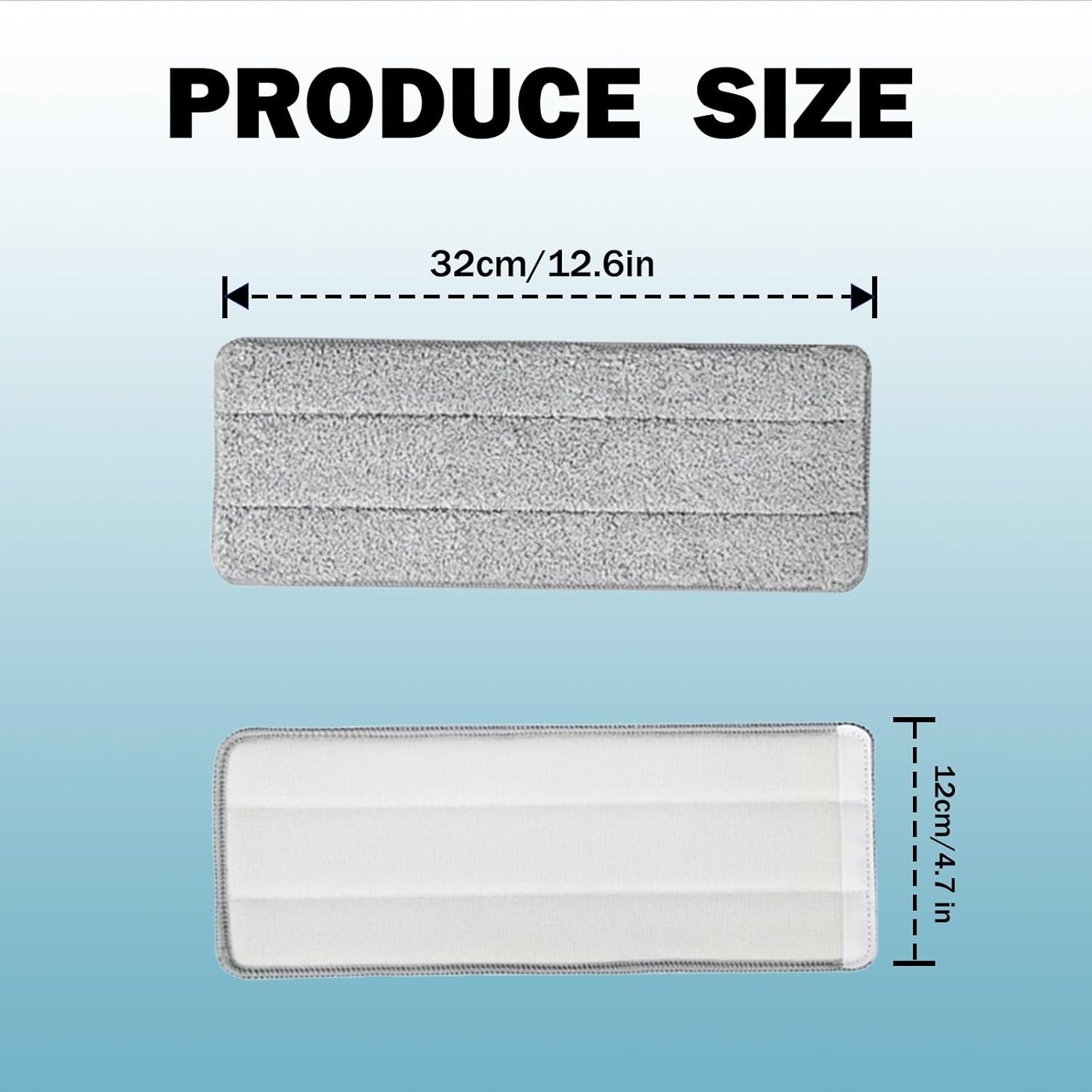 8 Ricambi Mop In Microfibra Lavabili – Panni Pulisci Pavimenti Per Legno, Marmo E Piastrelle, 32x12 Cm – Riutilizzabili E Anti-pelucchi - 2