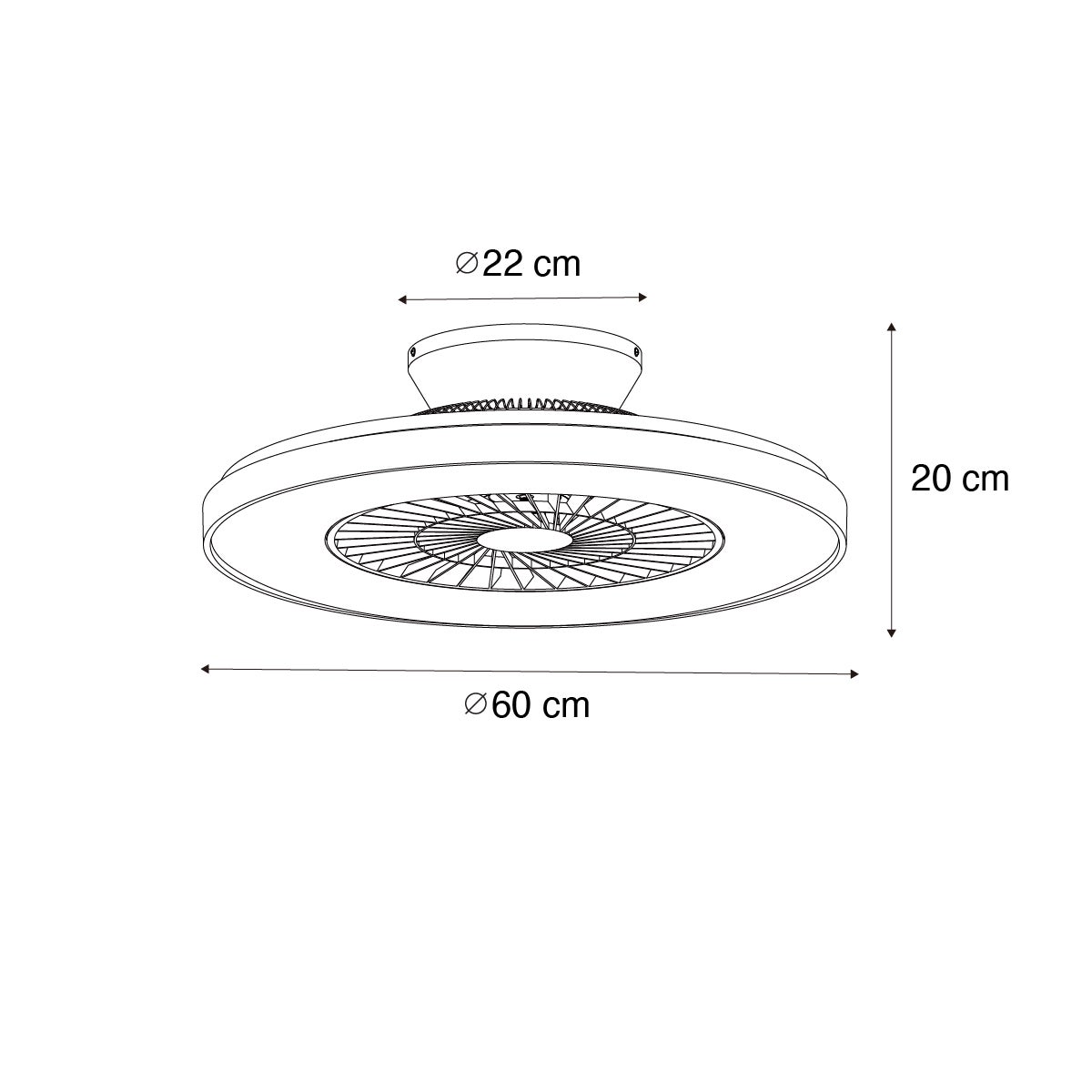 Ventilateur de plafond imprimé bois avec effet étoilé 60cm LED incluse dimmable avec télécommande - Climo - 3