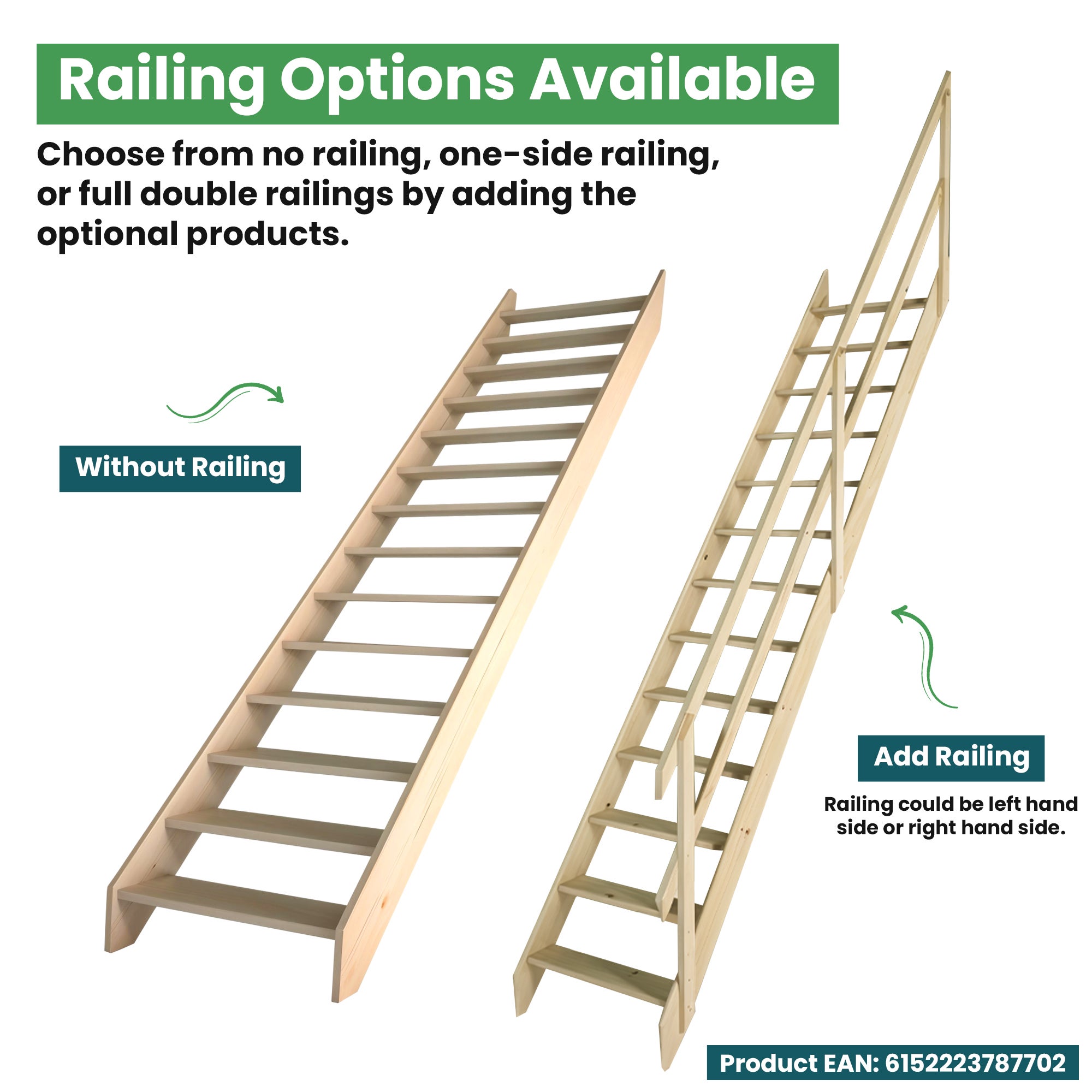 Escalier de meunier peu encombrant MGS65 | 65 cm de large | Hauteur 280 cm - 5