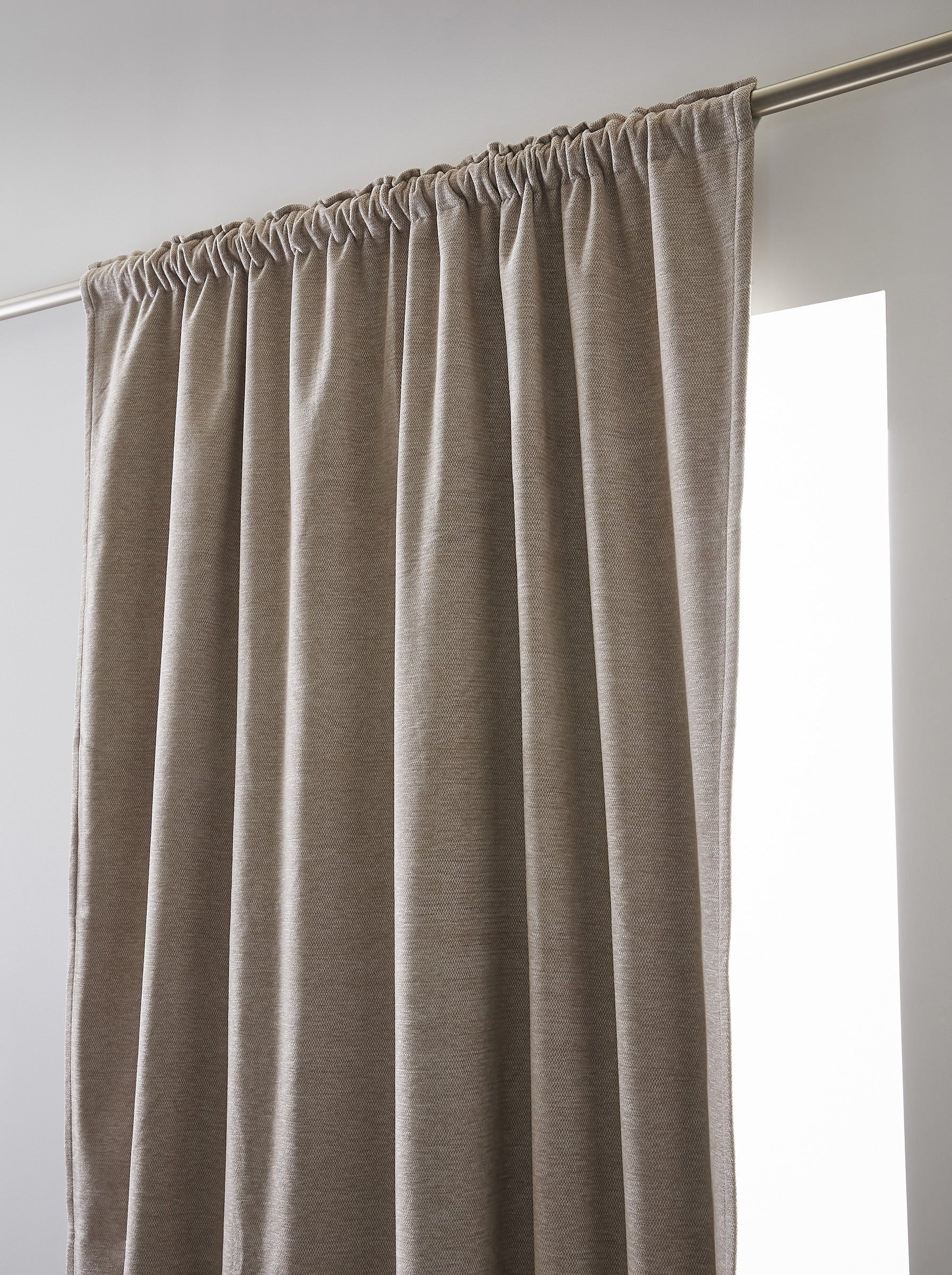 Lot de 2 Rideaux Blackout Beige lin 140 x 260 cm – Occultant Polaire – Galon Fronceur - 5