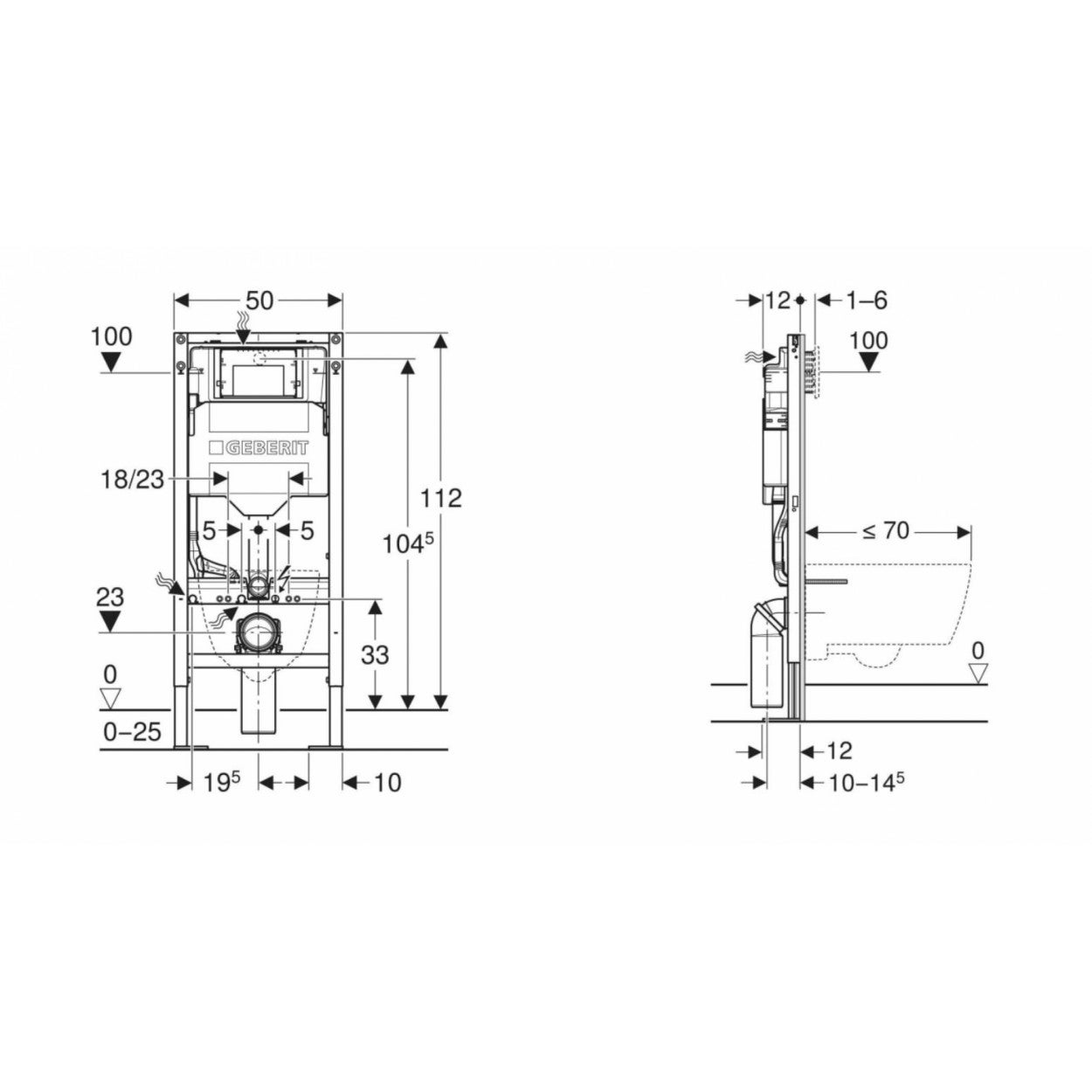 Pack Geberit UP320 + Cuvette sans bride KELOS Flush Blanc + Plaque Sigma Chromé Mat - 3