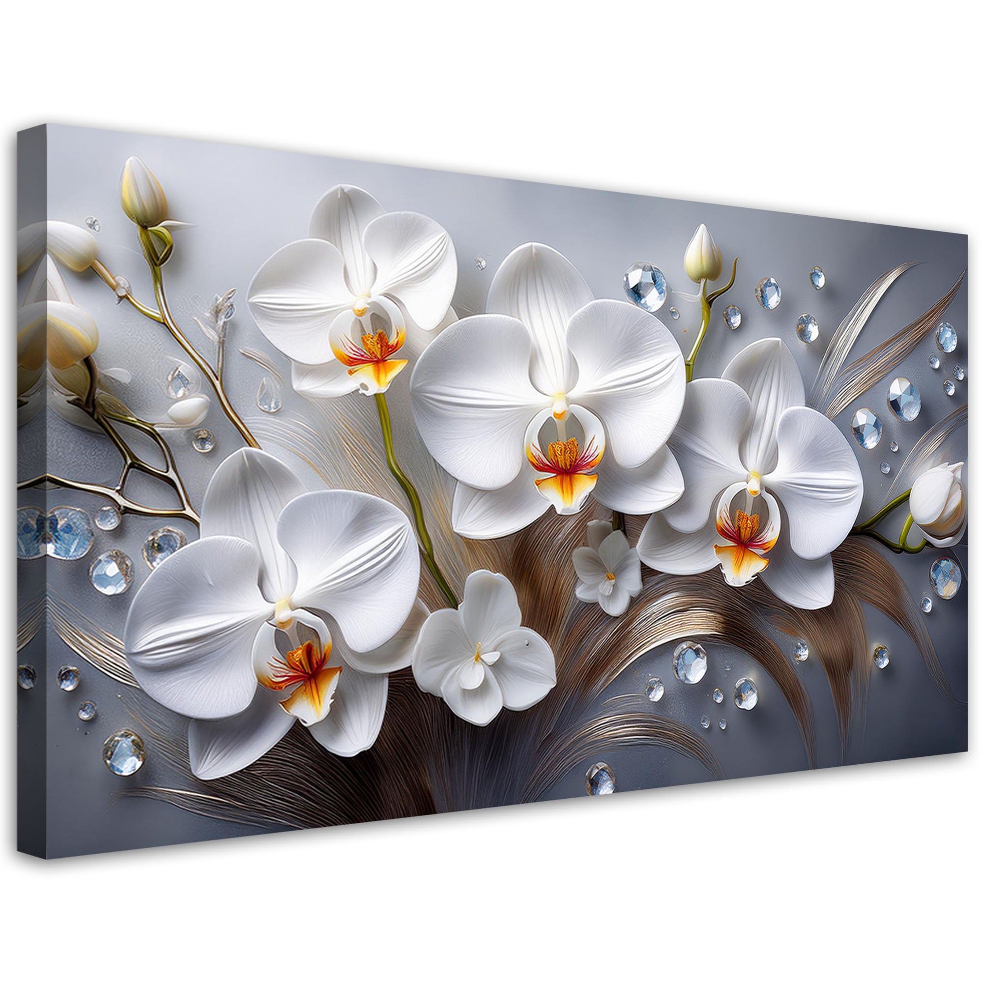 Obraz Orchidea Kwiat Biały 3D do salonu sypialni biura spa 80x40