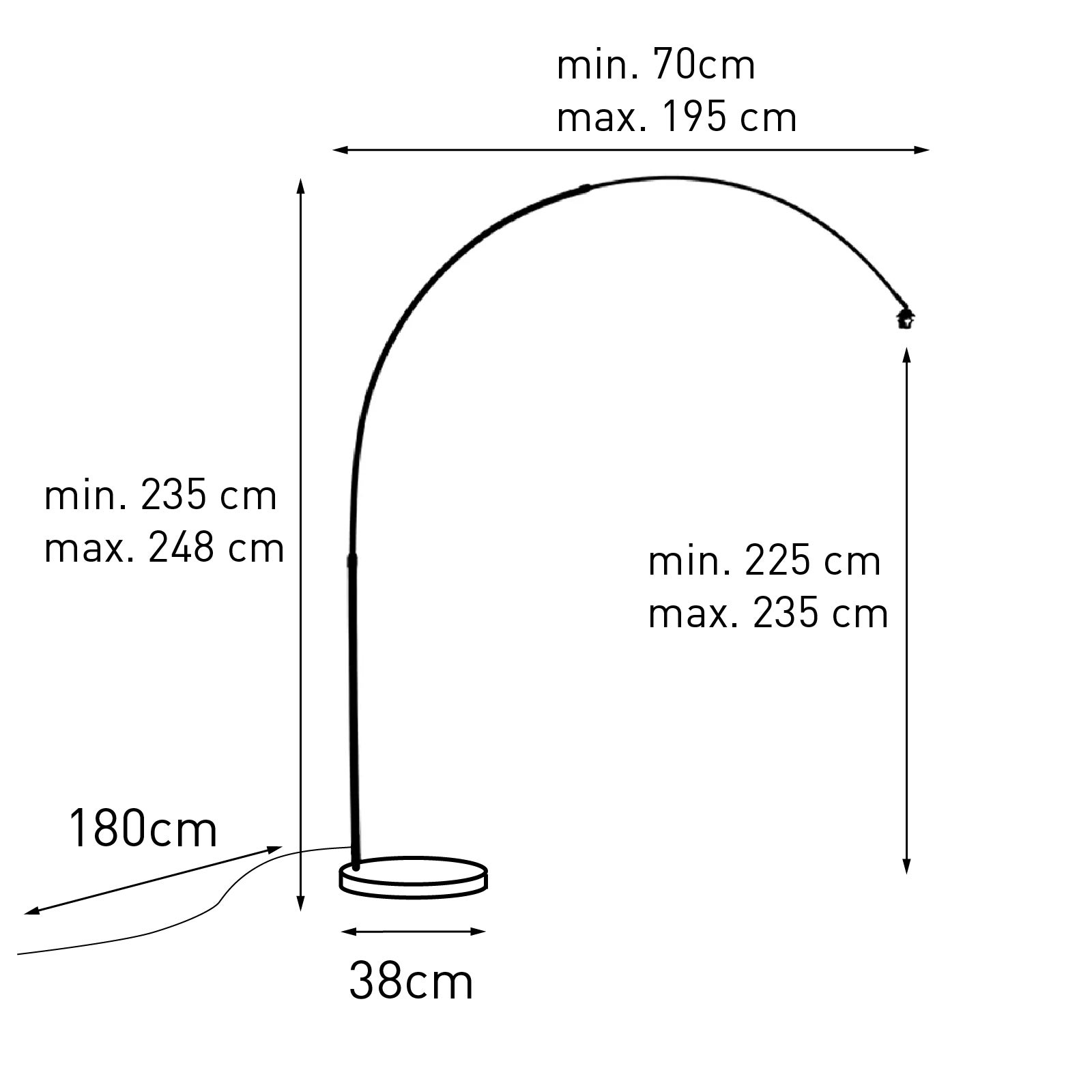 Lampe d'arche moderne noire avec base en marbre - XXL - 4