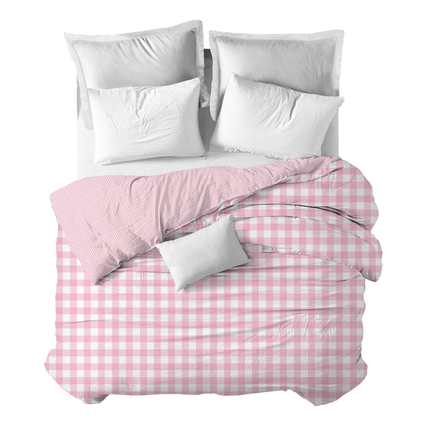 Sokios  Funda Nórdica Vichy, Cama105 (180X270) Rosa , Leroy Merlin