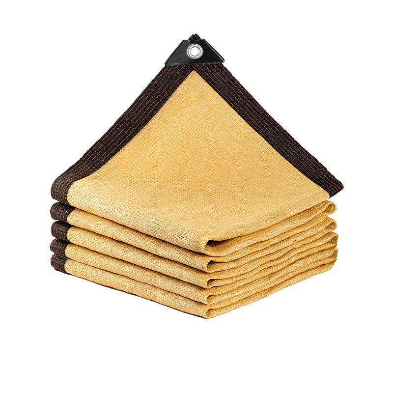 Beżowa siatka przeciwsłoneczna, obszyta i perforowana tkanina przeciwsłoneczna, 3m*6m