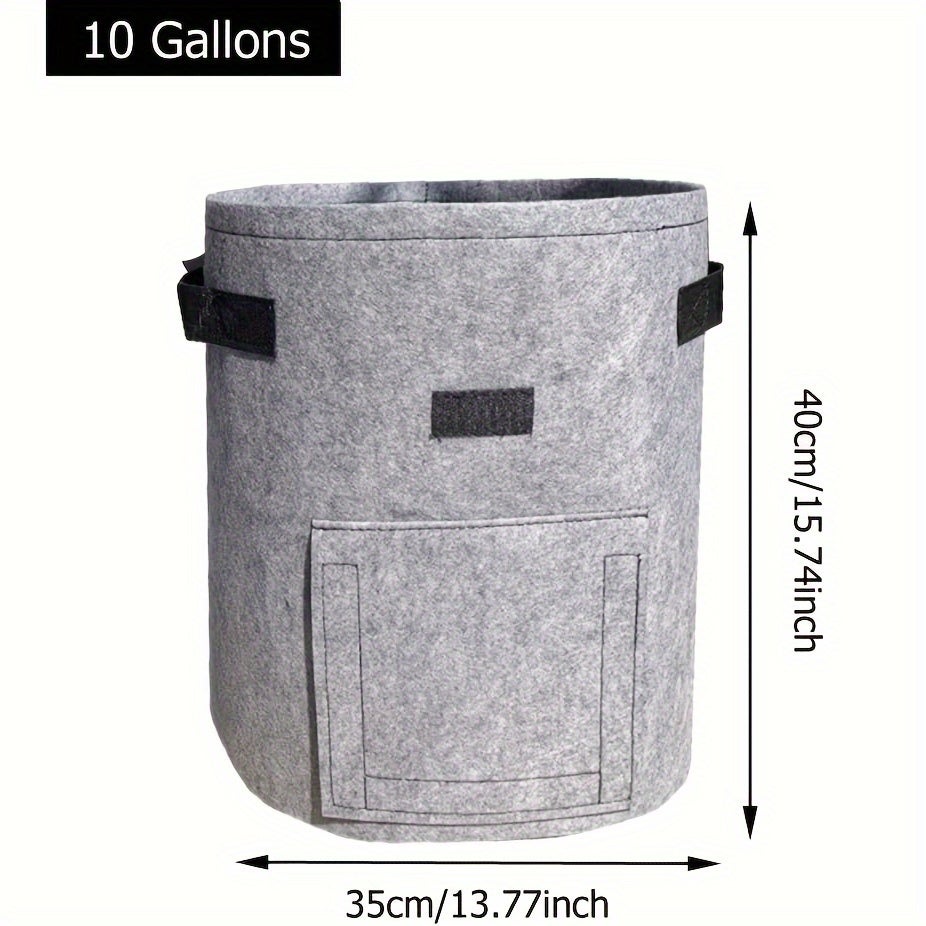 Confezione da 8 - 15L D25cm*H30cm borsa per la coltivazione di frutta e verdura, borsa in feltro resistente per la coltivazione di piante, grigia - 2