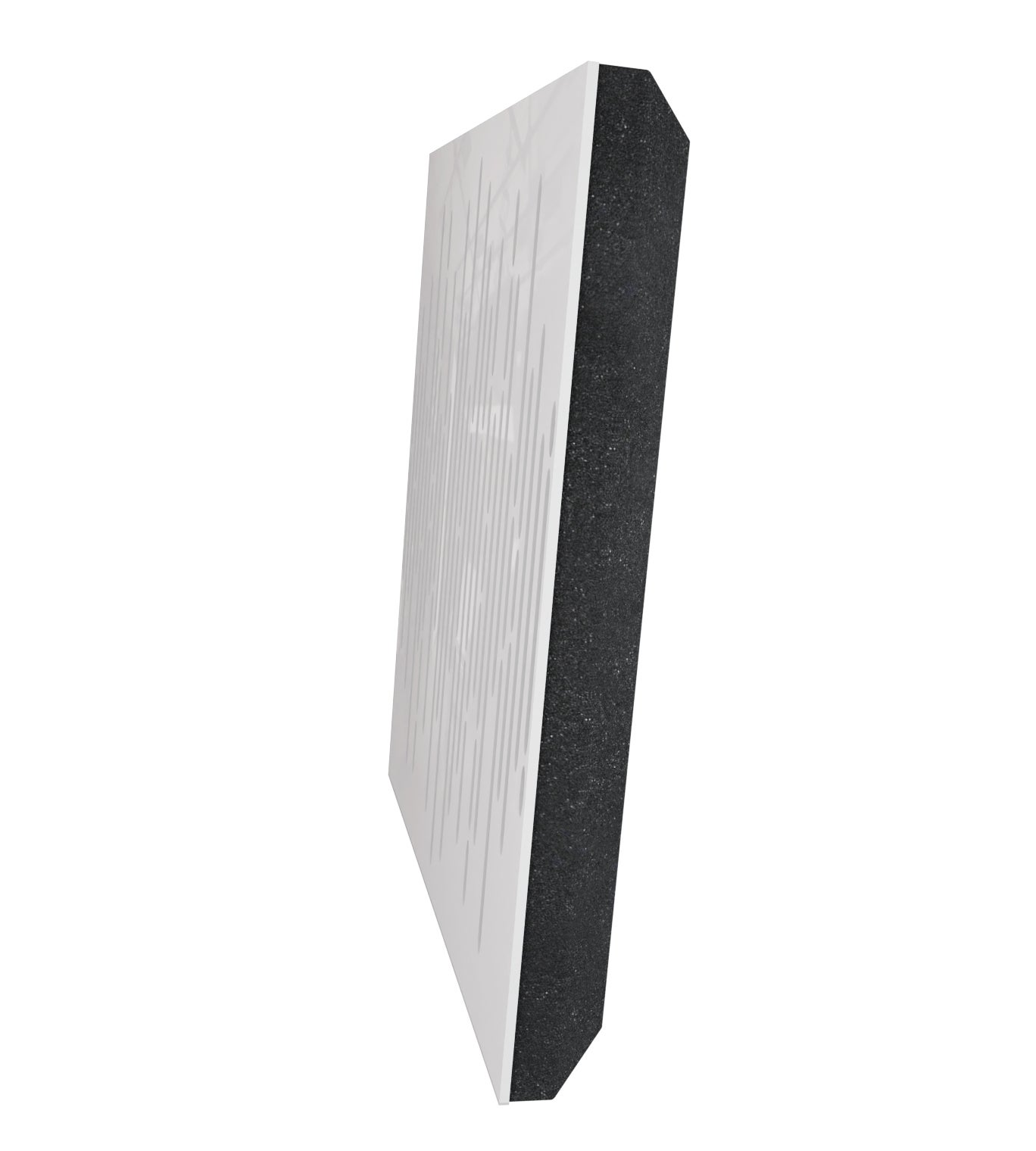 Lot de 2 Panneaux acoustiques insonorisants WAVE 50x50x5 cm - 0.5 m² surf.totale - Plastique perforé et mousse acoustique - Blanc brilliant - 3