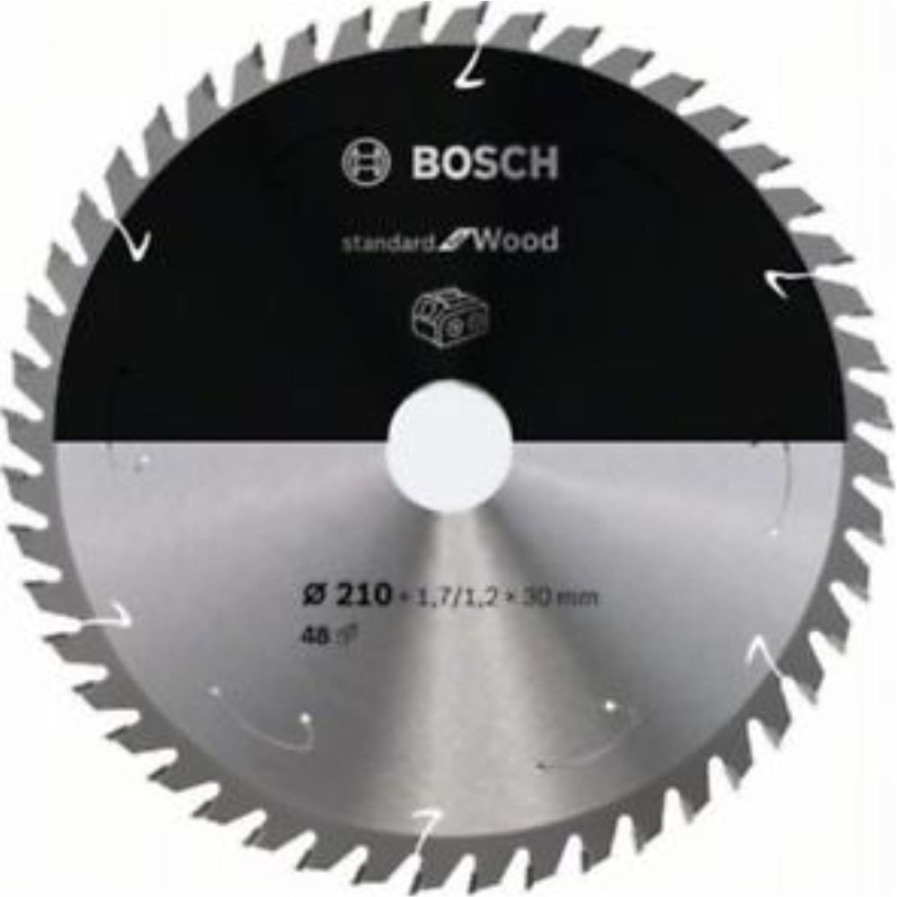 Bosch Accessories Lama Per Sega Circolare Standard For Wood (Legno, 210 x 30 x 1.7 mm, 48 Denti, Accessorio Per Sega Circolare A Batteria)